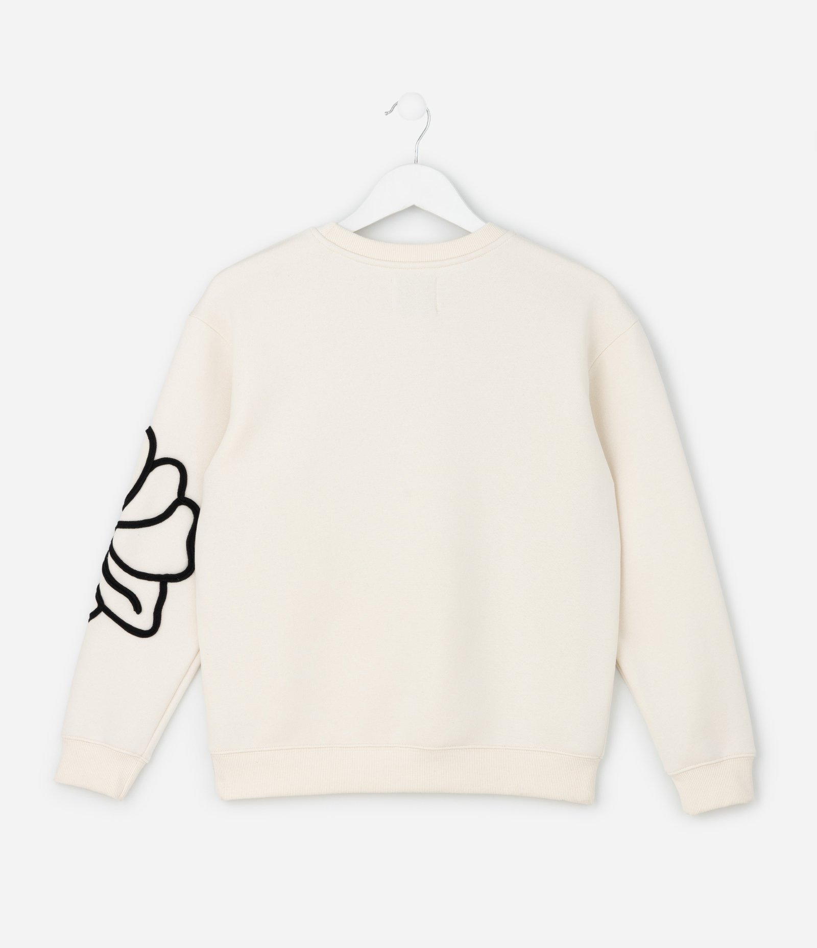 Casaco Infantil com Flor Bordada em Corda – Tam 5 a 14 Anos Off White 2