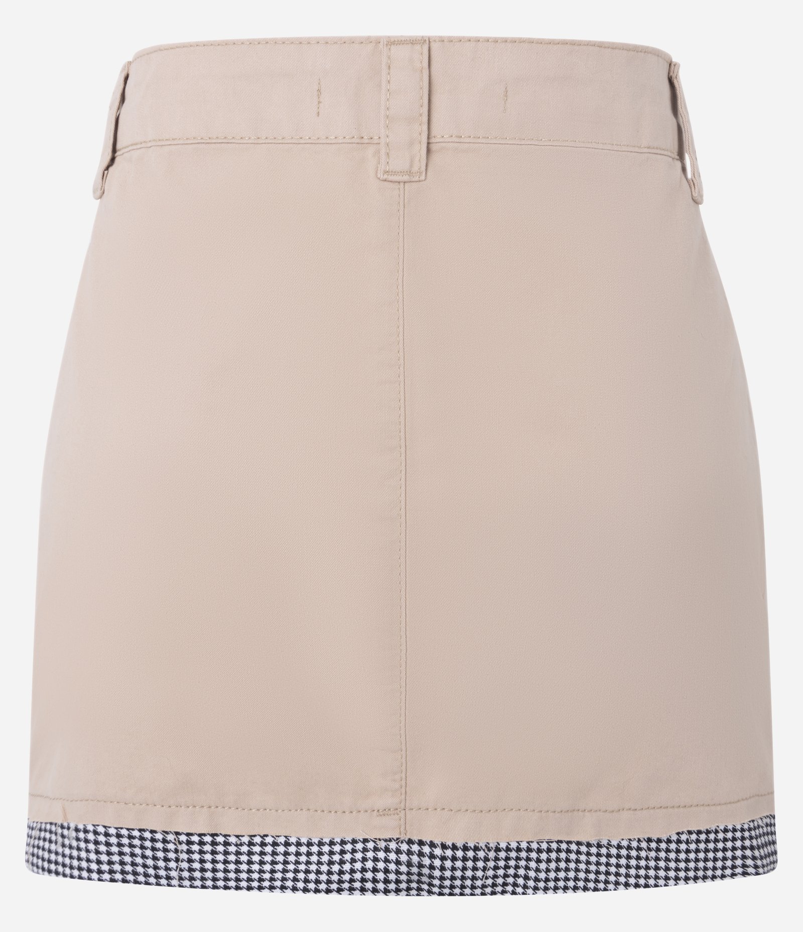 Mini Saia Alfaiatada em Sarja com Barra em Tricoline Rosa 6