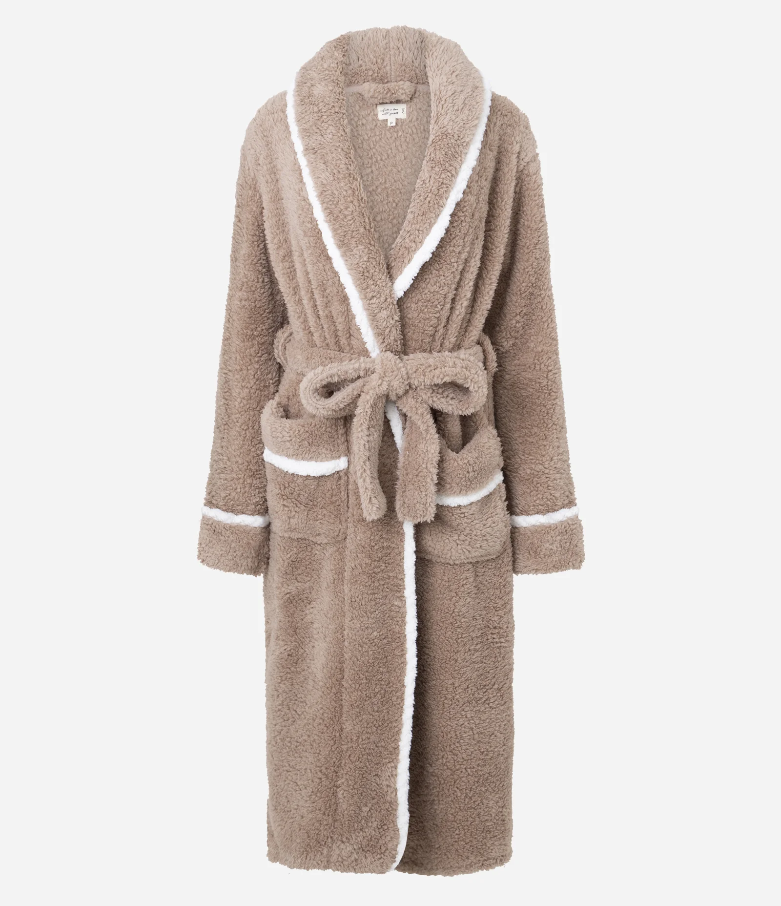 Robe Manga Longa em Sherpa com Viés Contrastantes Rosa 1