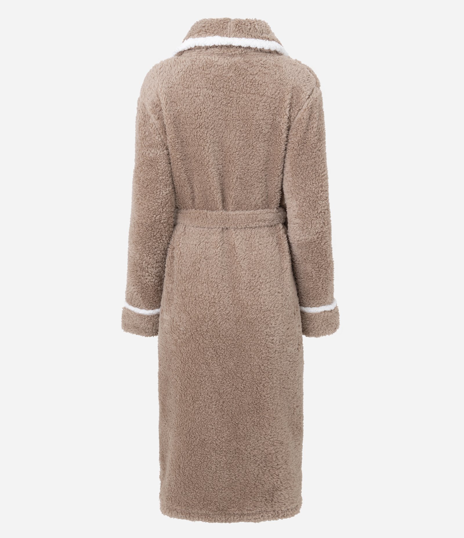 Robe Manga Longa em Sherpa com Viés Contrastantes Rosa 2