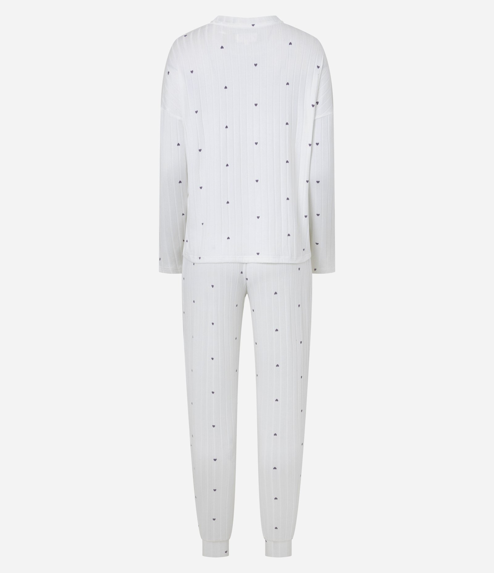 Pijama Longo em Tricô com Estampa de Cerejas Branco 3