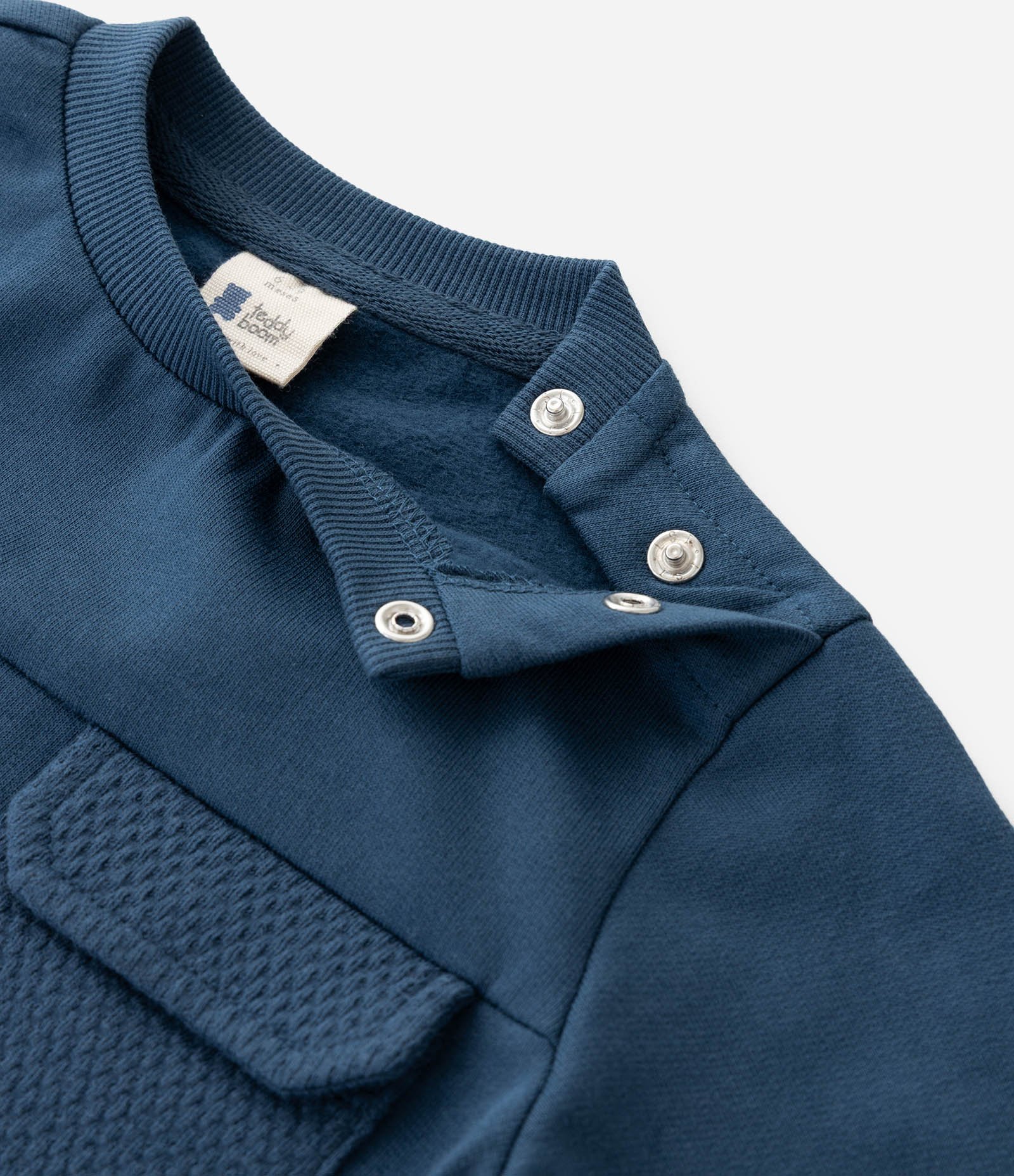 Conjunto Infantil Moletom Texturizado com Recortes – Tam 0 a 18 Meses Azul Escuro 14