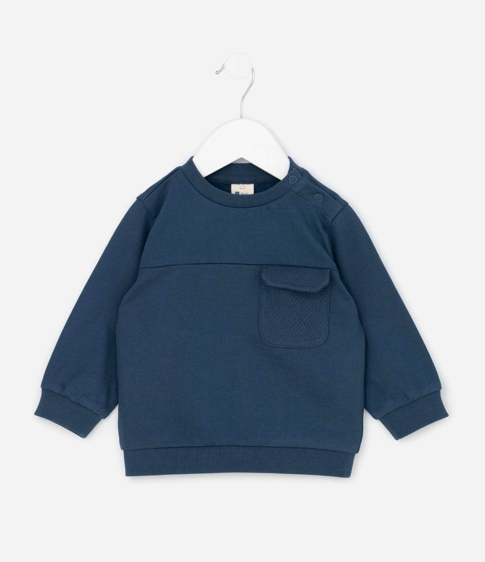 Conjunto Infantil Moletom Texturizado com Recortes – Tam 0 a 18 Meses Azul Escuro 3