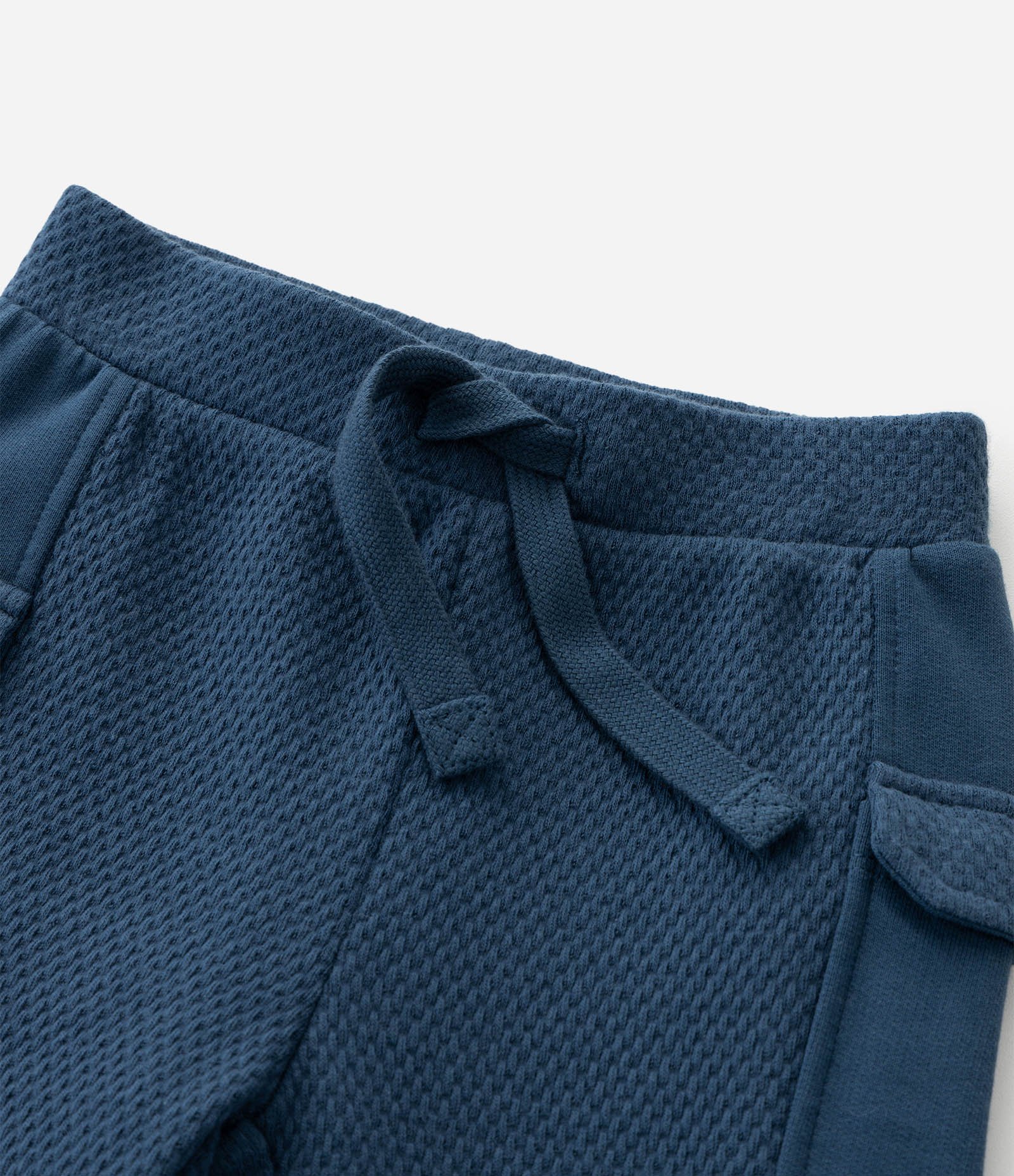 Conjunto Infantil Moletom Texturizado com Recortes – Tam 0 a 18 Meses Azul Escuro 8