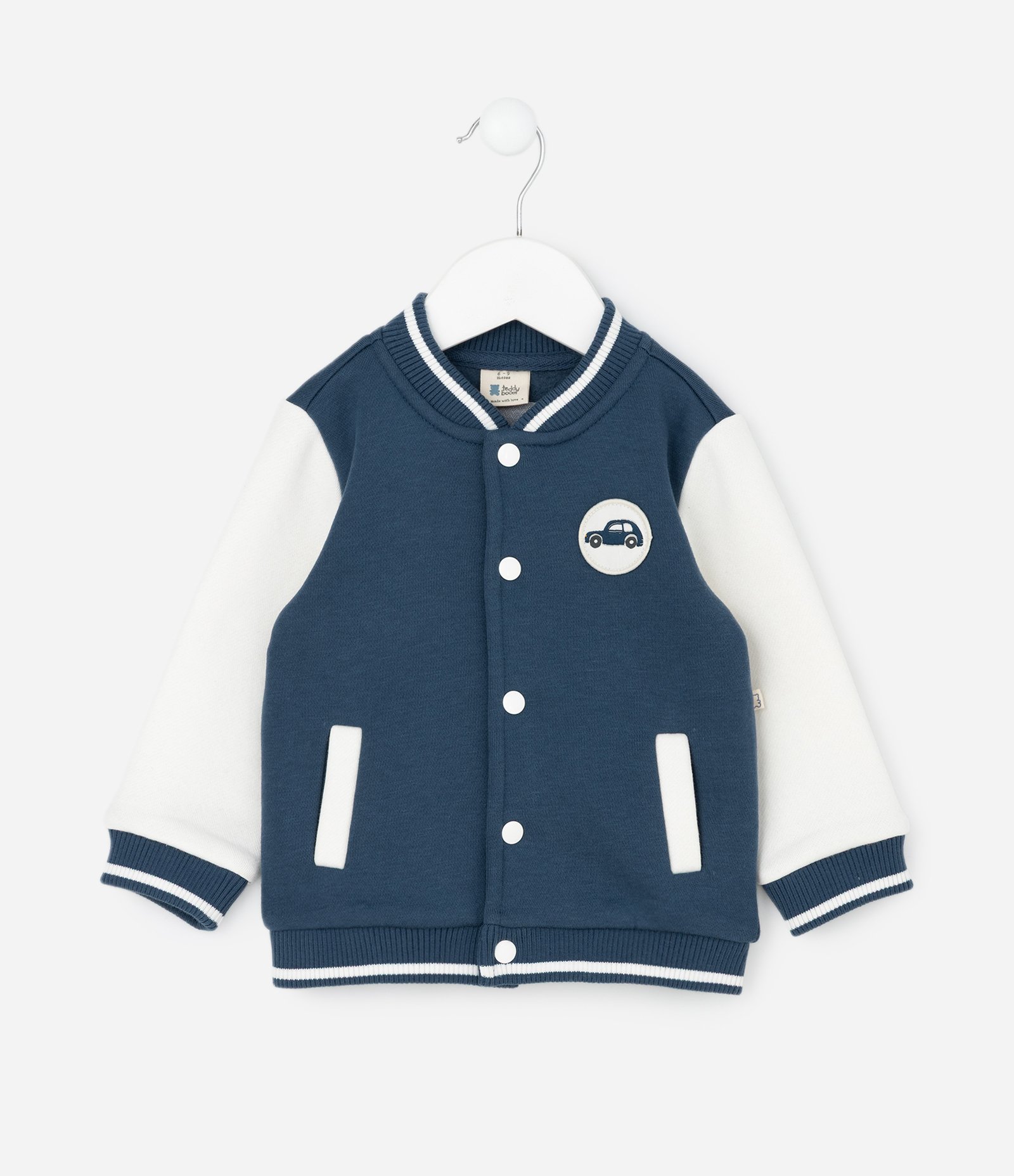 Jaqueta Infantil Bomber com Patch de Carro – Tam 0 a 18 Meses Azul Marinho 1