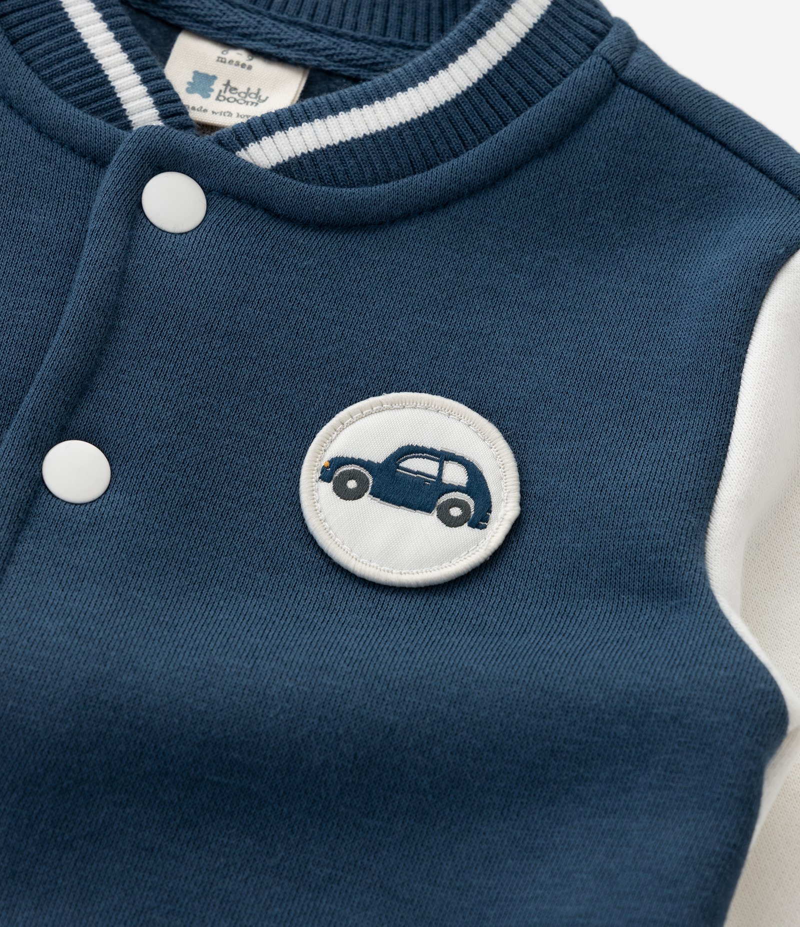Jaqueta Infantil Bomber com Patch de Carro – Tam 0 a 18 Meses Azul Marinho 6