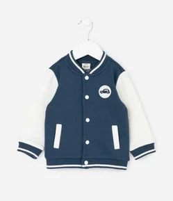 Jaqueta Infantil Bomber com Patch de Carro – Tam 0 a 18 Meses