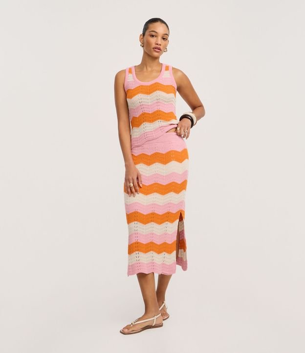 Cor: Rosa/Laranja/Off White | Tamanho: PP