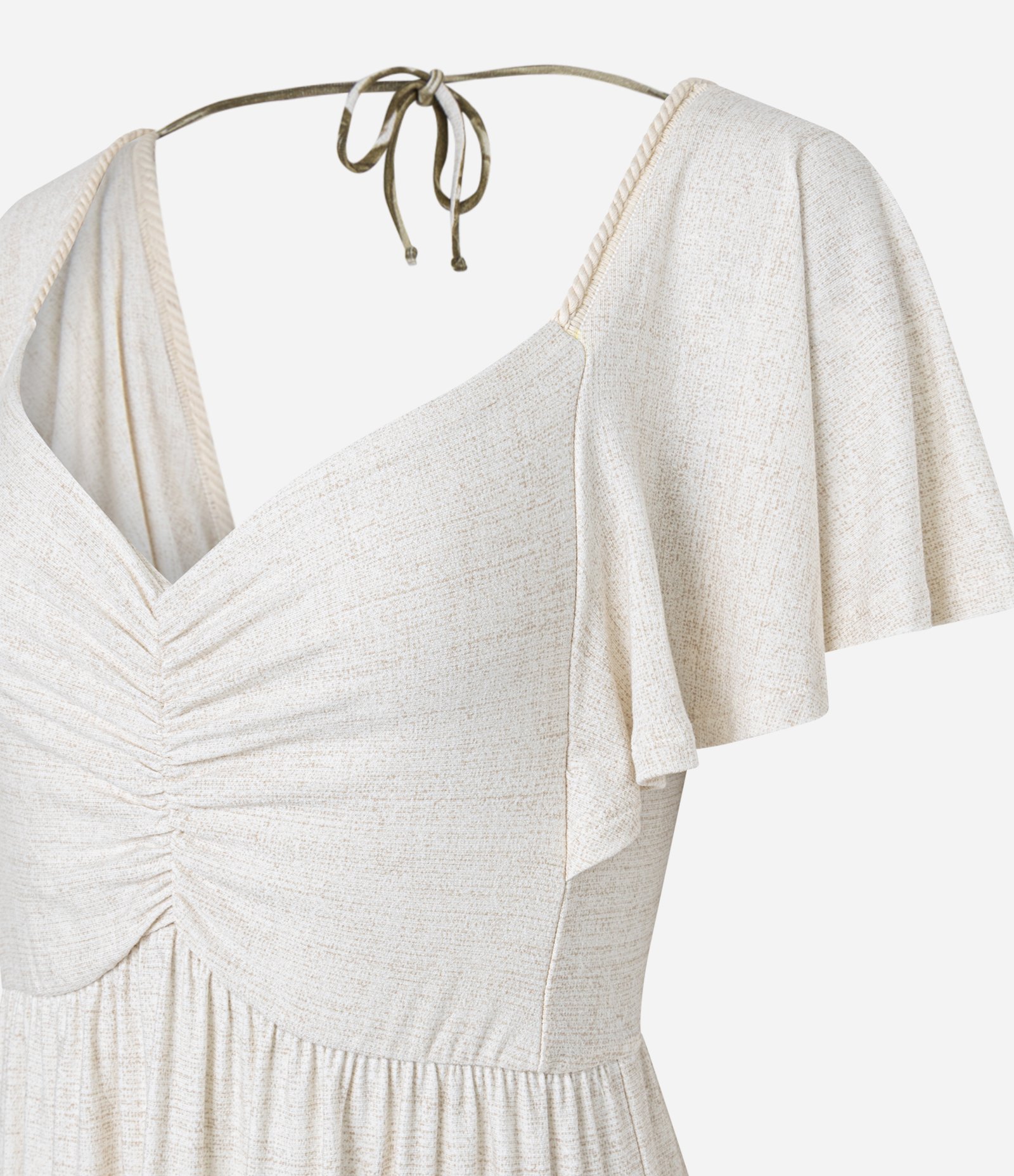 Vestido Longo com Manga Godê e Estampa Ouro Preto Off White 6