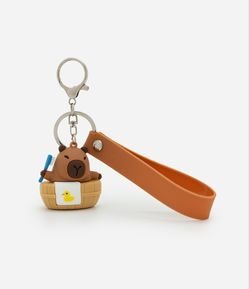 Chaveiro Infantil de Plástico Capivara na Banheira - Tam Único