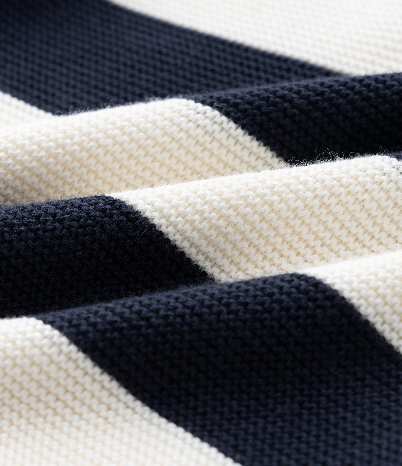 Casaco Infantil em Tricô com Gola Polo e Listras – Tam 0 a 18 Meses Azul Marinho/Off White 4