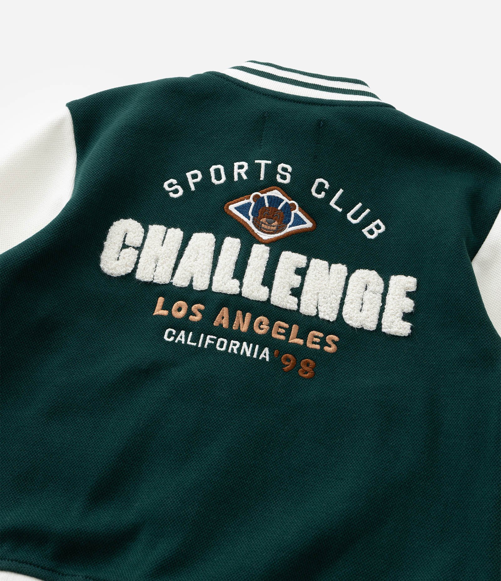 Jaqueta Infantil Bomber Em Moletom Com Bordado College - Tam 1 A 6 Anos Verde 10