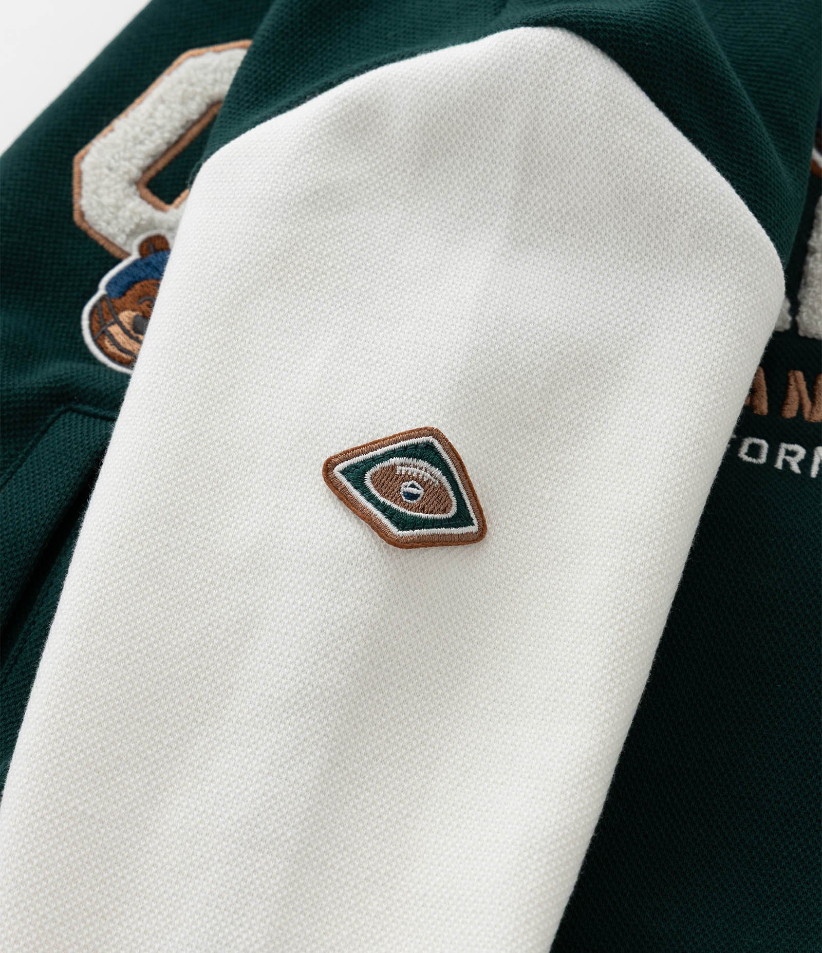 Jaqueta Infantil Bomber Em Moletom Com Bordado College - Tam 1 A 6 Anos Verde 4