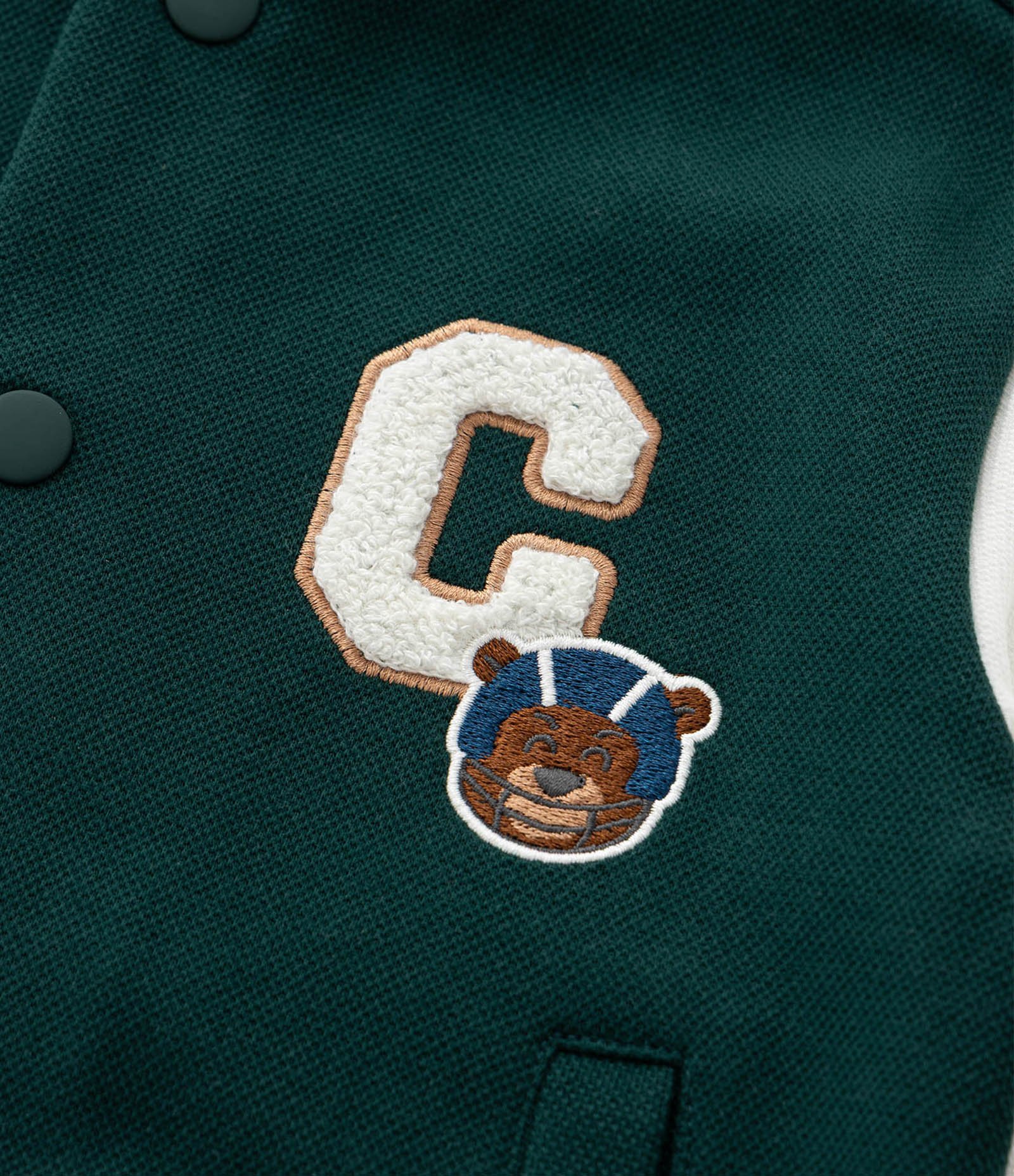 Jaqueta Infantil Bomber Em Moletom Com Bordado College - Tam 1 A 6 Anos Verde 6