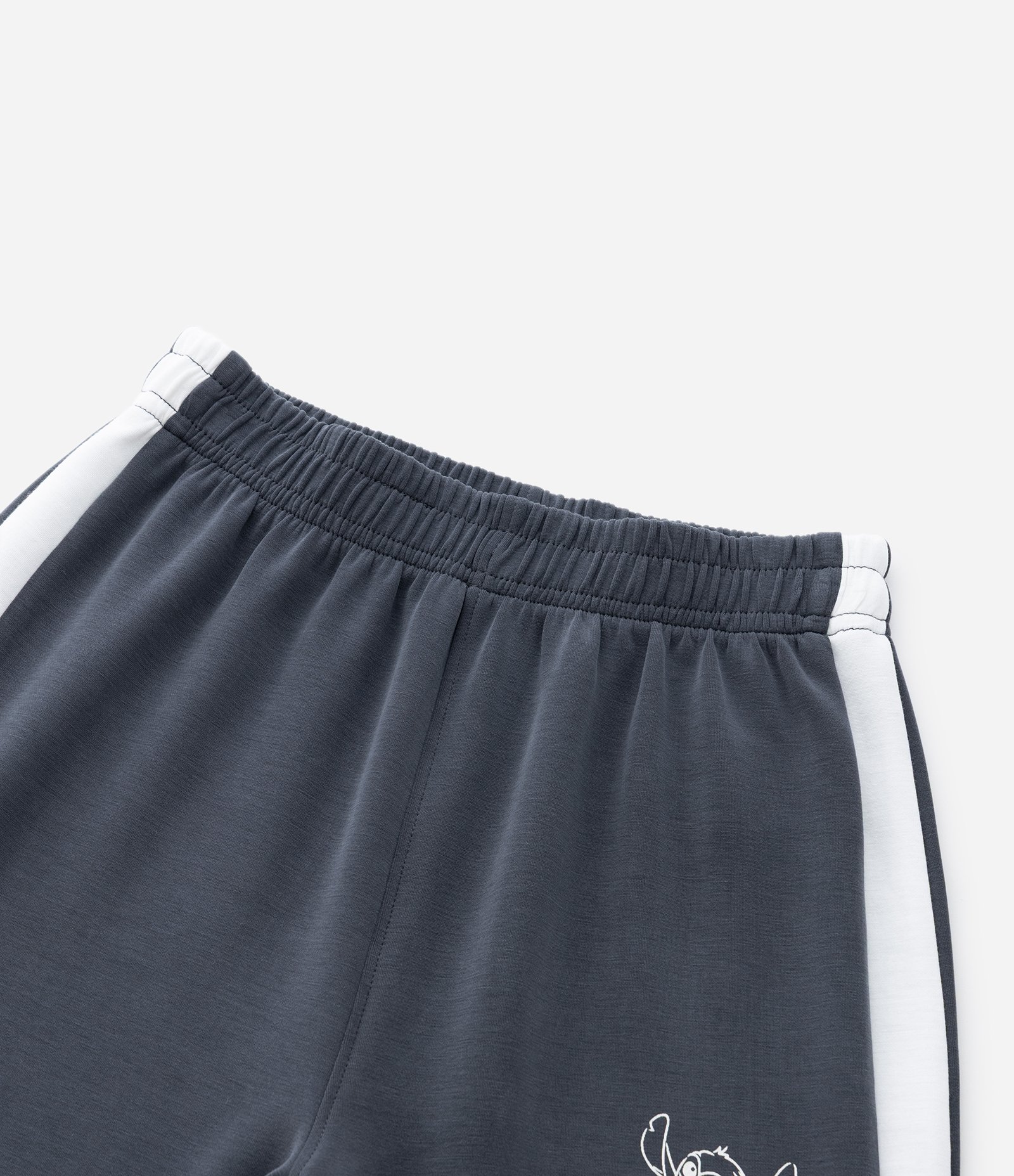 Calça Infantil Wide com Stitch e Abertura Lateral – Tam 5 a 14 Anos Cinza Escuro 6