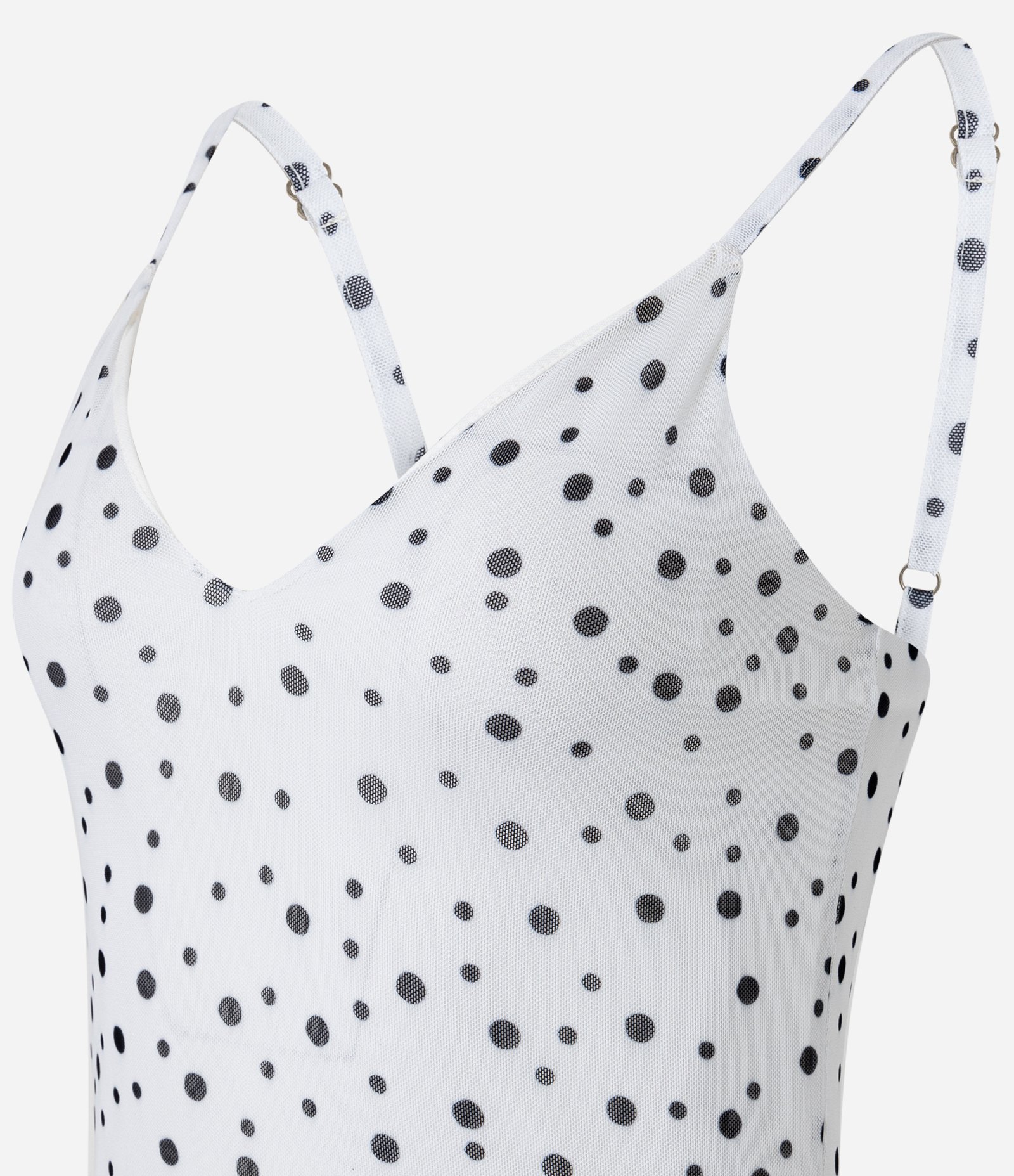 Vestido Midi em Tule com Estampa Poá Branco 6