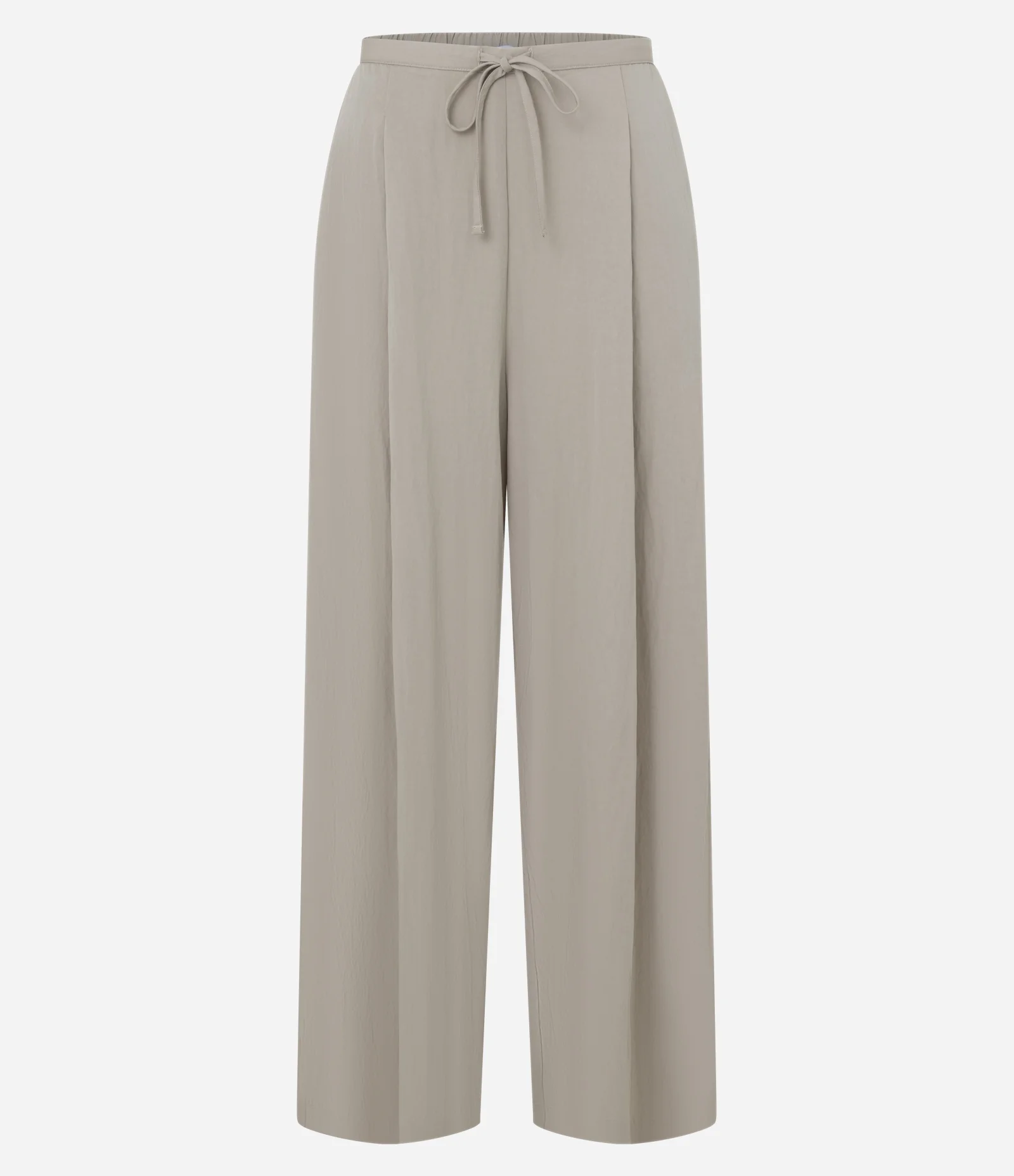 Calça em Alfaiataria Amassadinha e Cós com Elástico Bege 1