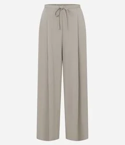 Calça em Alfaiataria Amassadinha e Cós com Elástico