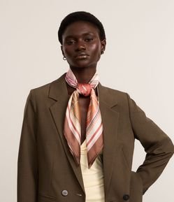 Lenço Quadrado em Cetim com Estampa Solaris