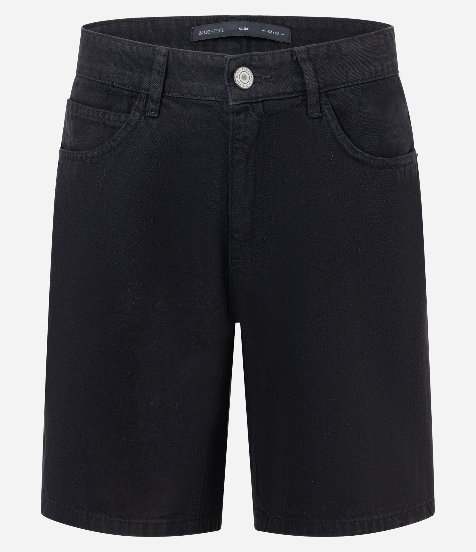 Bermuda Slim em Sarja Marmorizada com Bolsos Preto 1