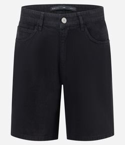 Bermuda Slim em Sarja Marmorizada com Bolsos