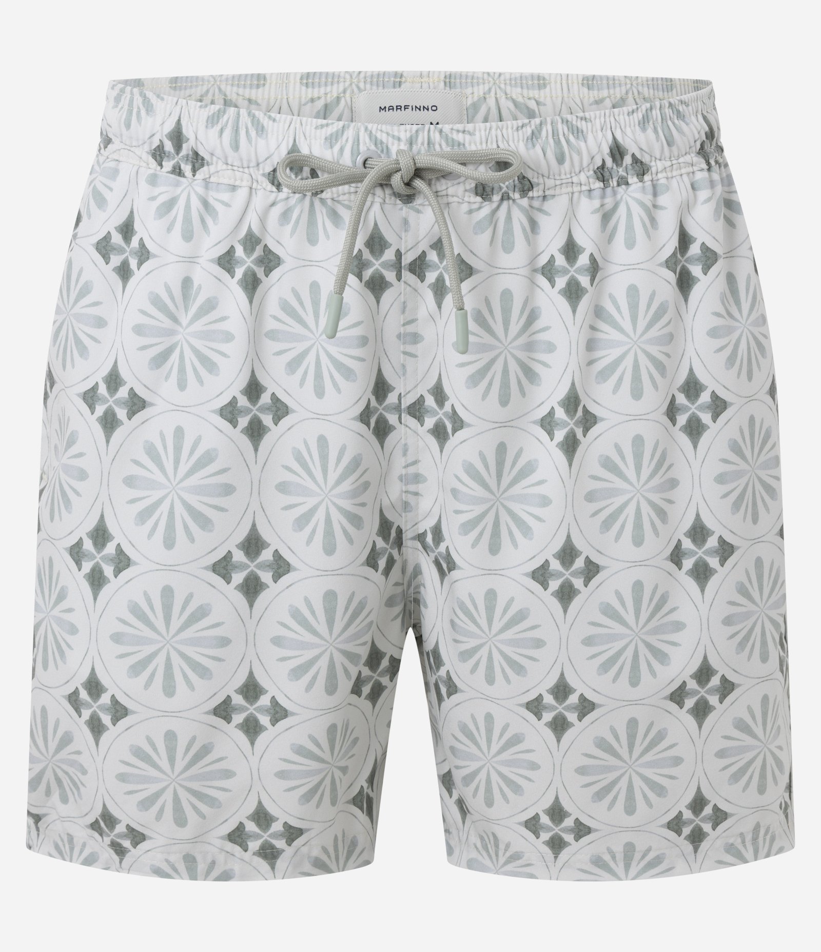 Bermuda de Banho em Microfibra com Estampa Azulejo Verde 1