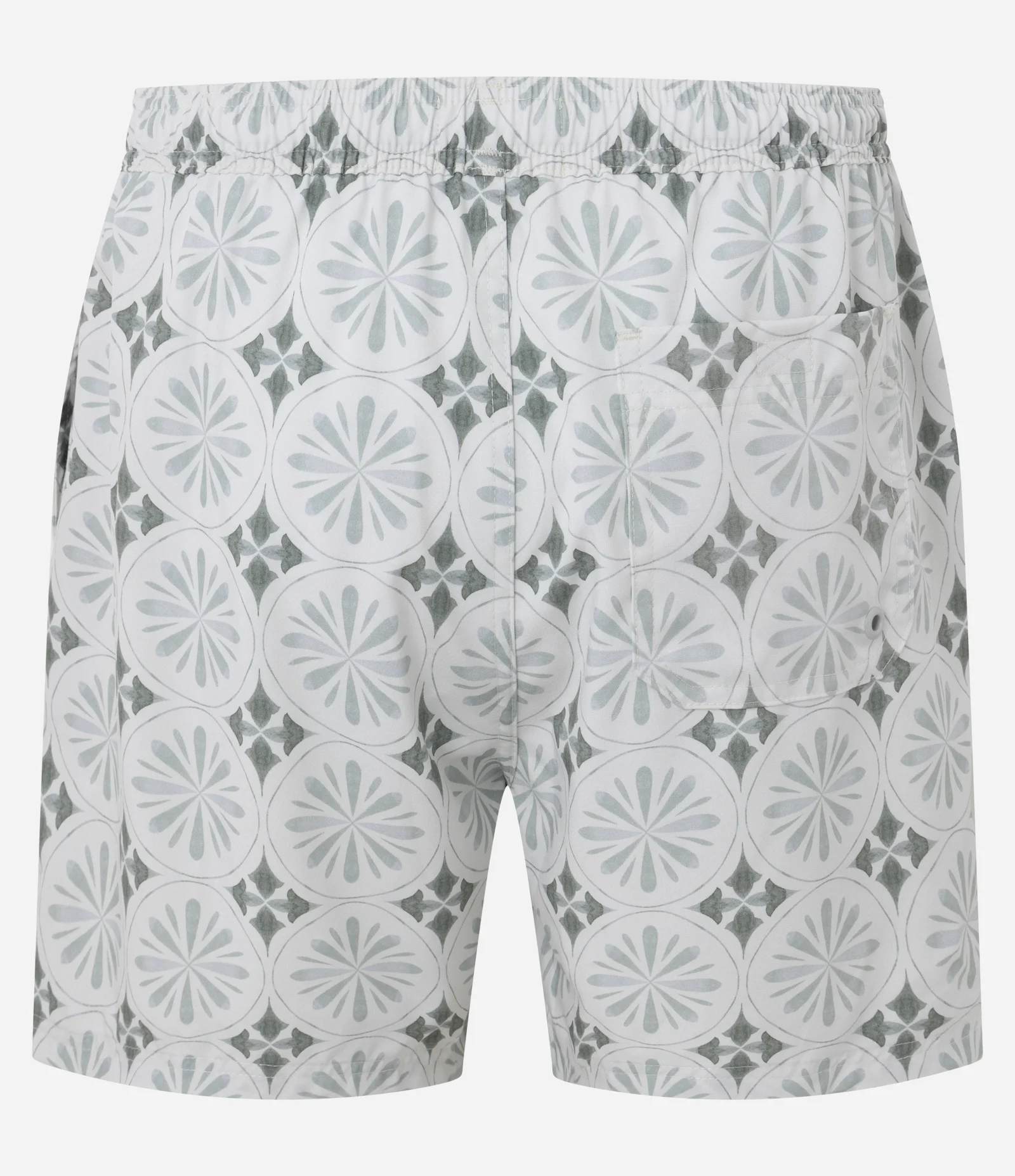 Bermuda de Banho em Microfibra com Estampa Azulejo Verde 2