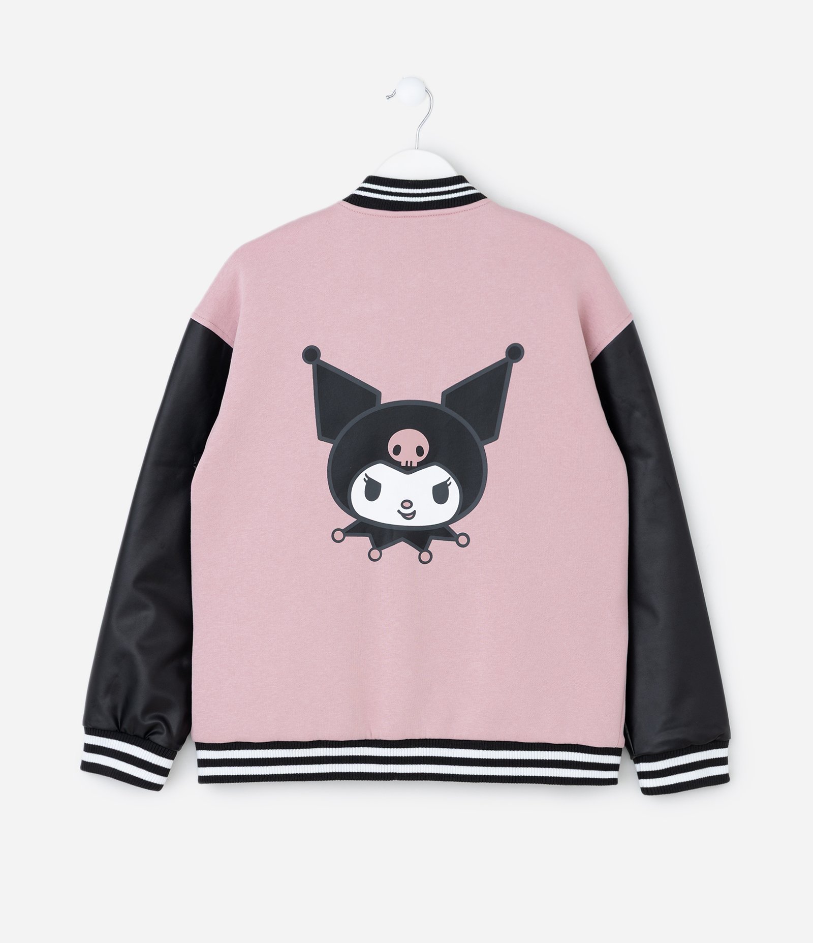Jaqueta Infantil Bomber Varsity Kuromi – Tam 5 a 14 Anos Rosa/Preto 4