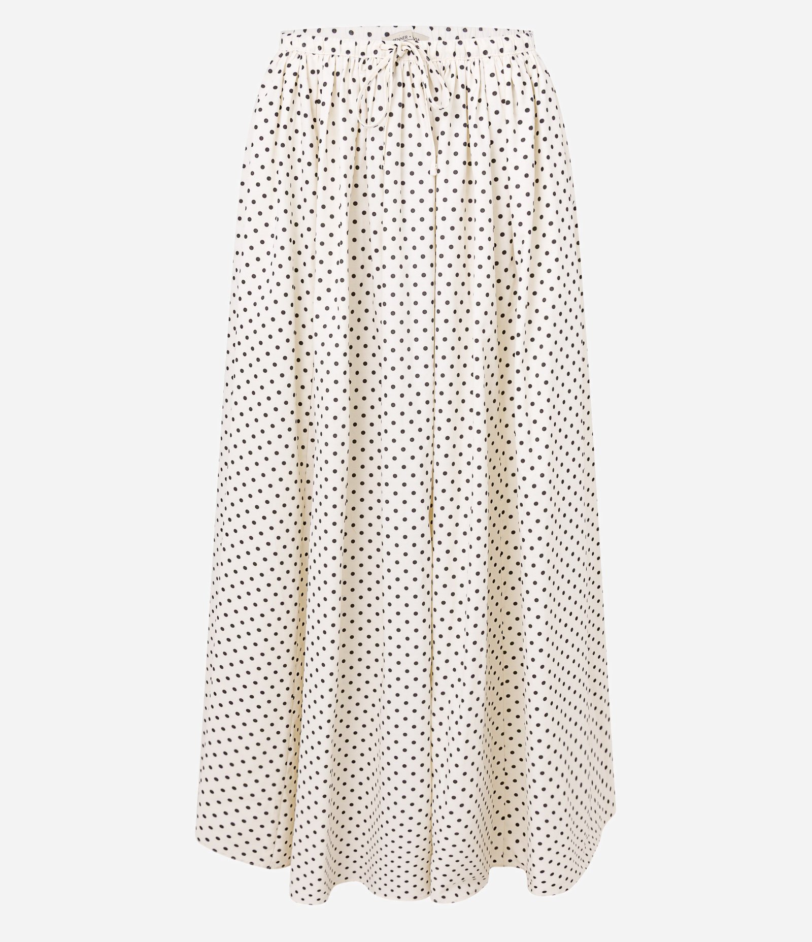 Saia Longa em Tricoline com Amarração e Estampa Poá Off White 11