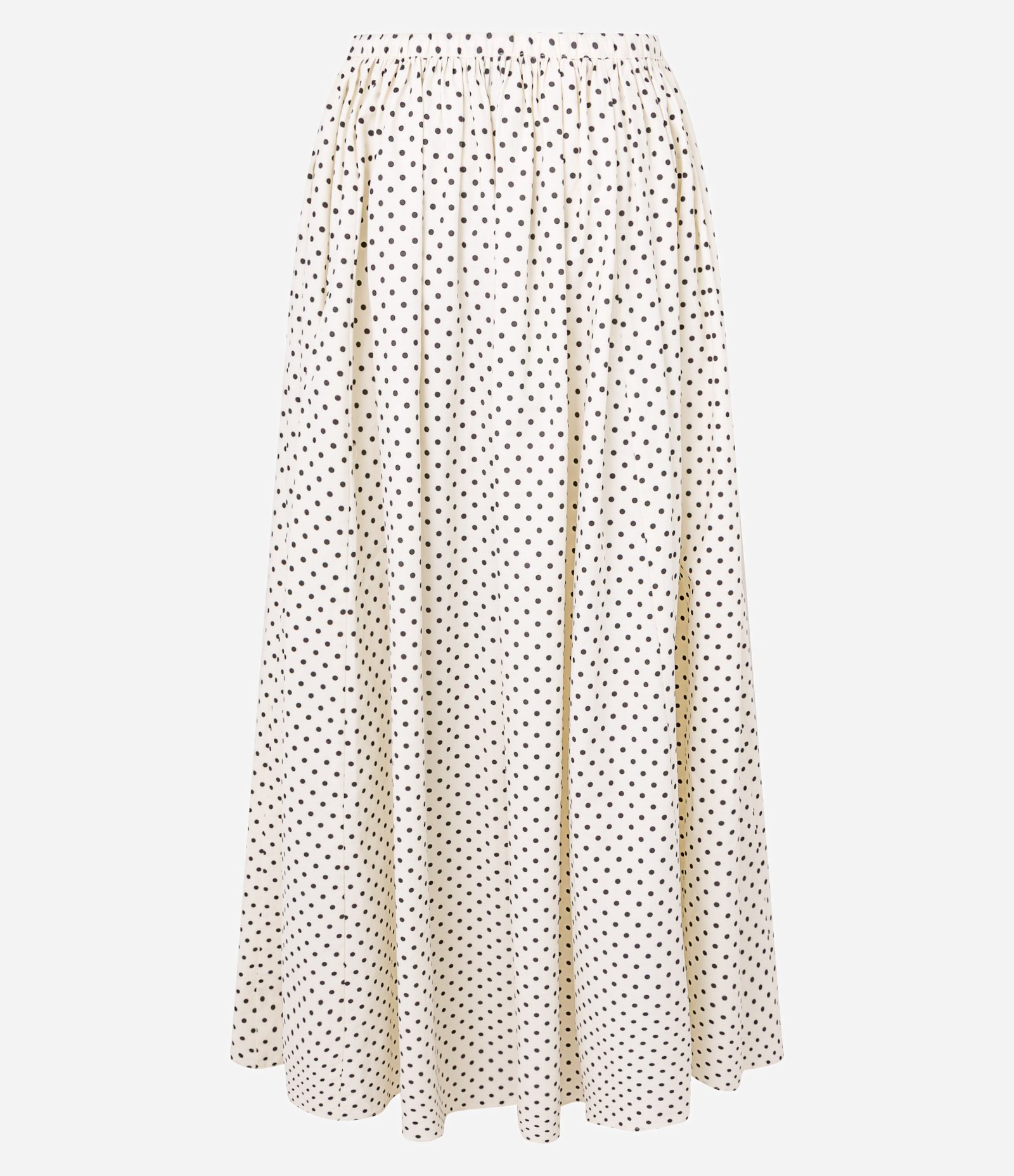 Saia Longa em Tricoline com Amarração e Estampa Poá Off White 12