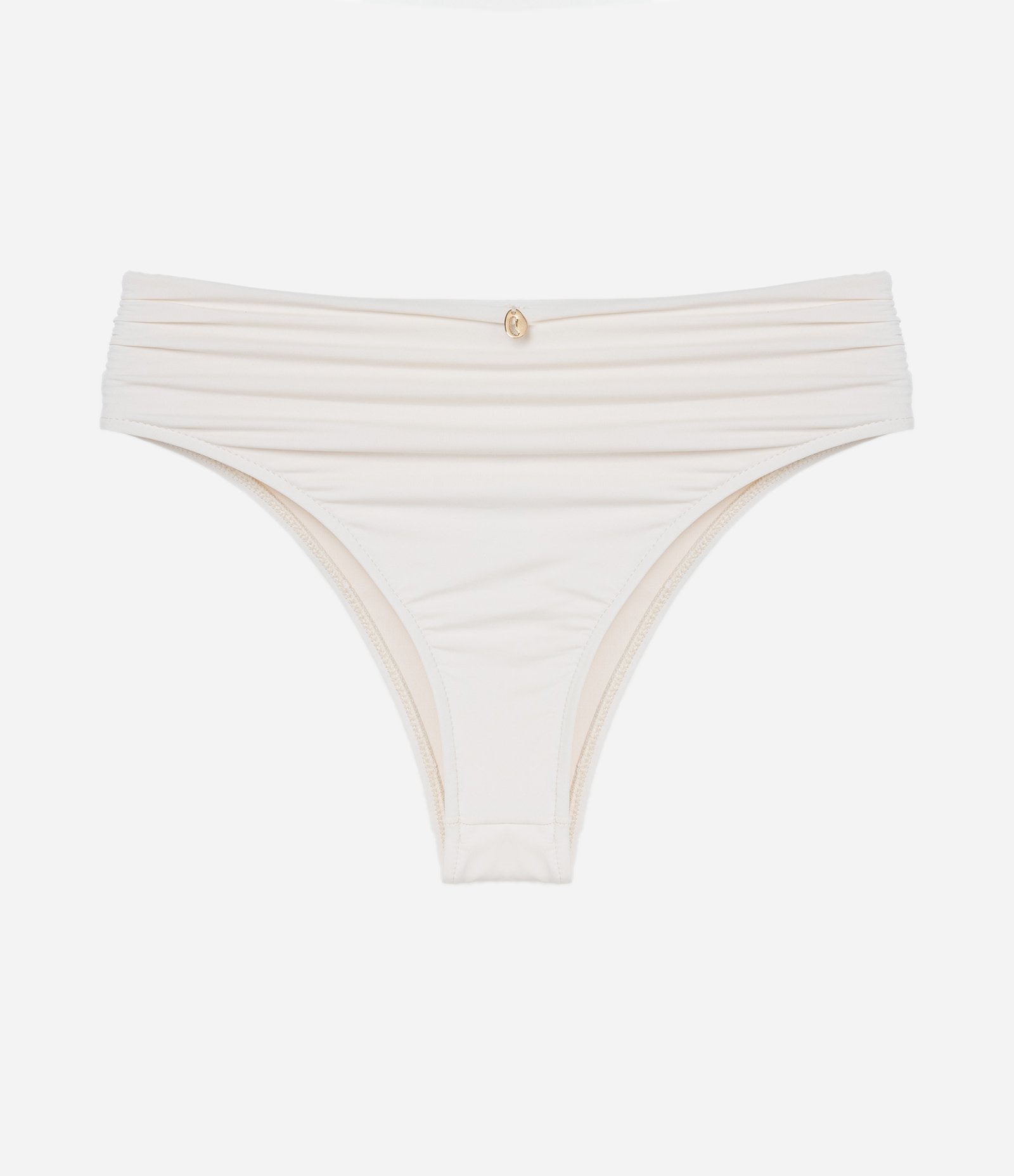 Biquíni Calcinha Hot Pants Asa Delta com Franzido Lateral Branco 7