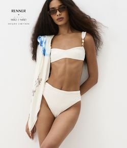 Biquíni Calcinha Hot Pants Asa Delta com Franzido Lateral