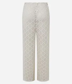 Saída de Praia Calça em Crochê com Amarração e Tassel