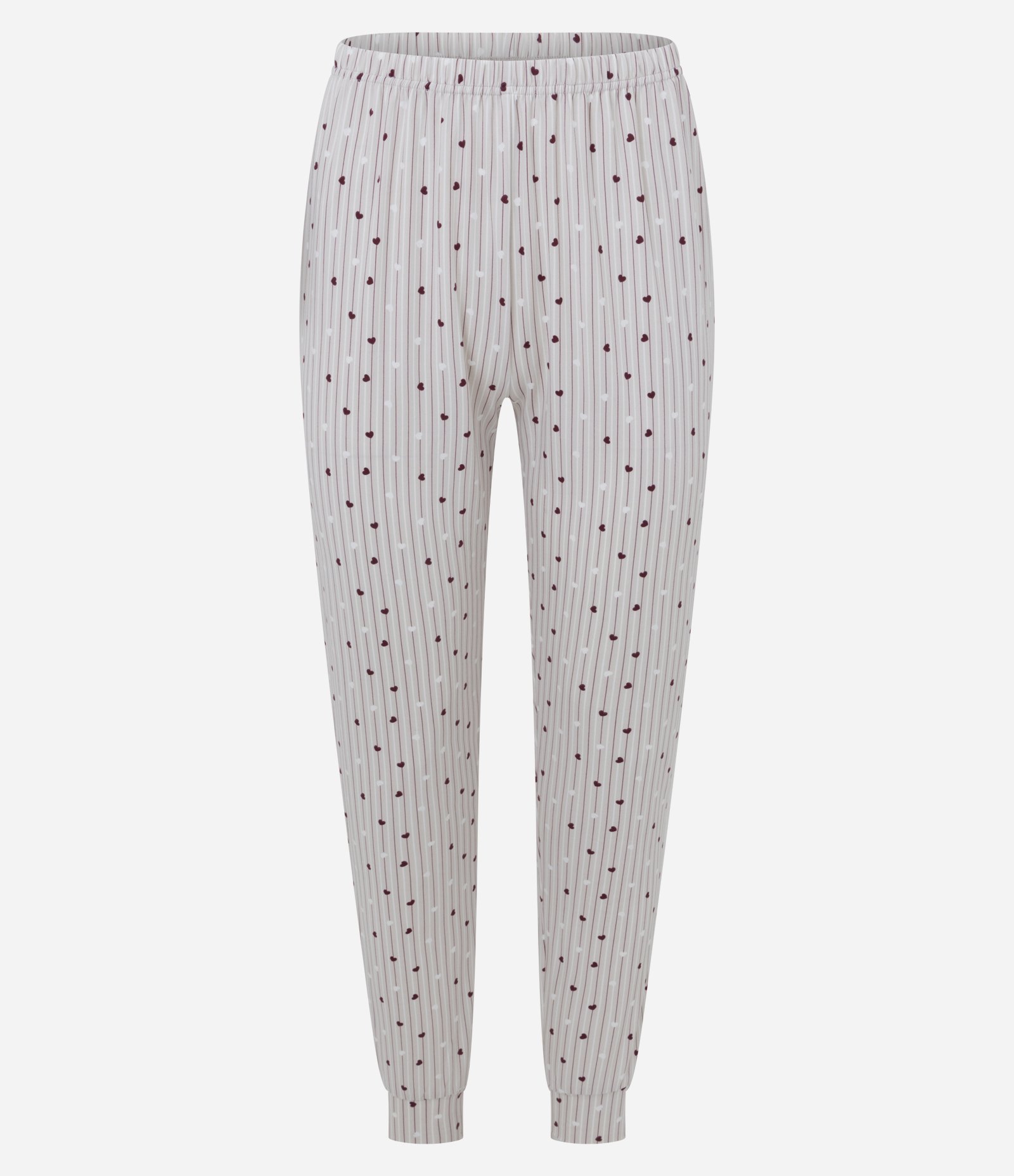 Pijama Longo em Peach Touch com Estampa Poá Vinho 6