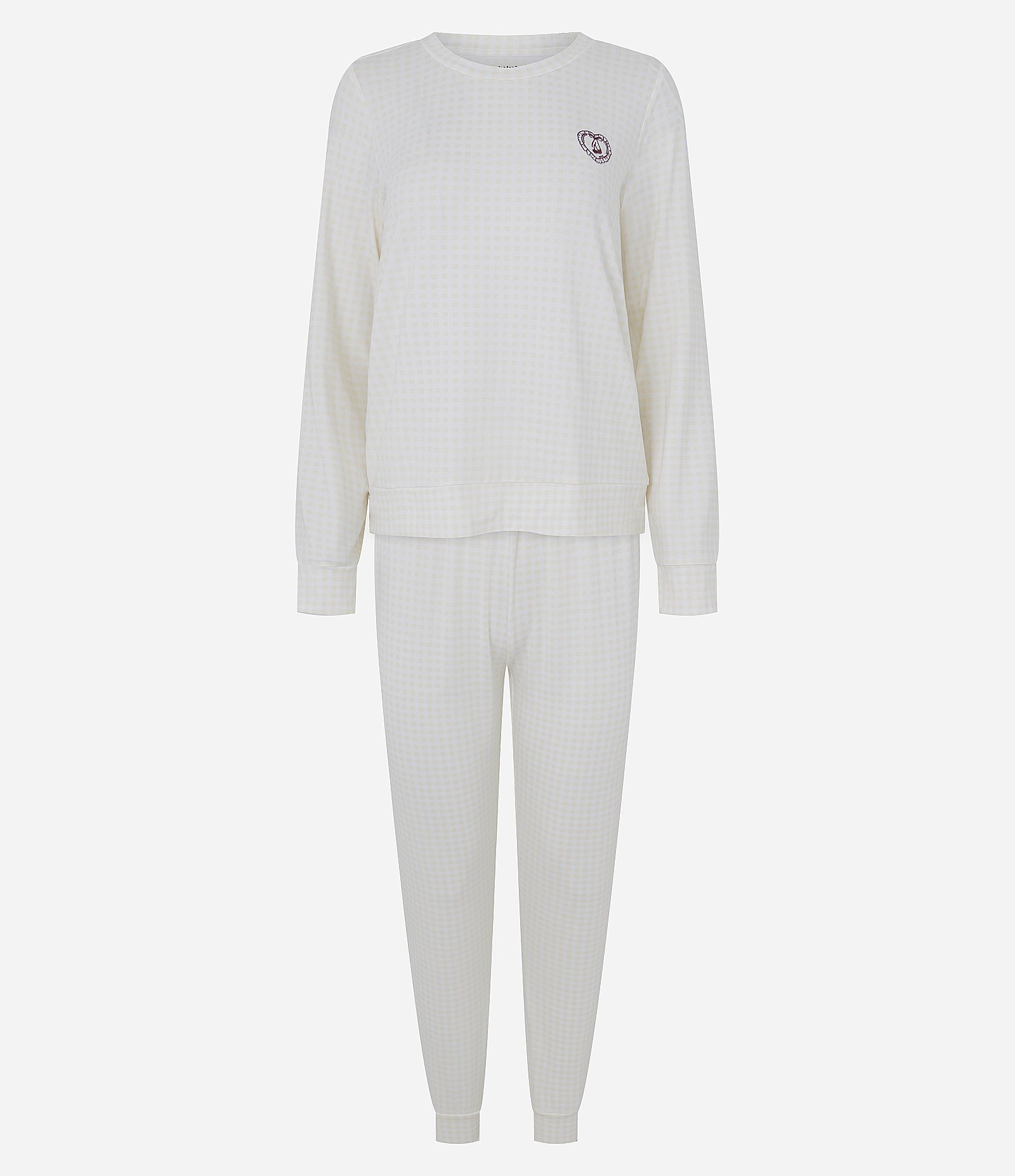 Pijama Longo Peach Touch com Estampa Xadrez Amarelo 4