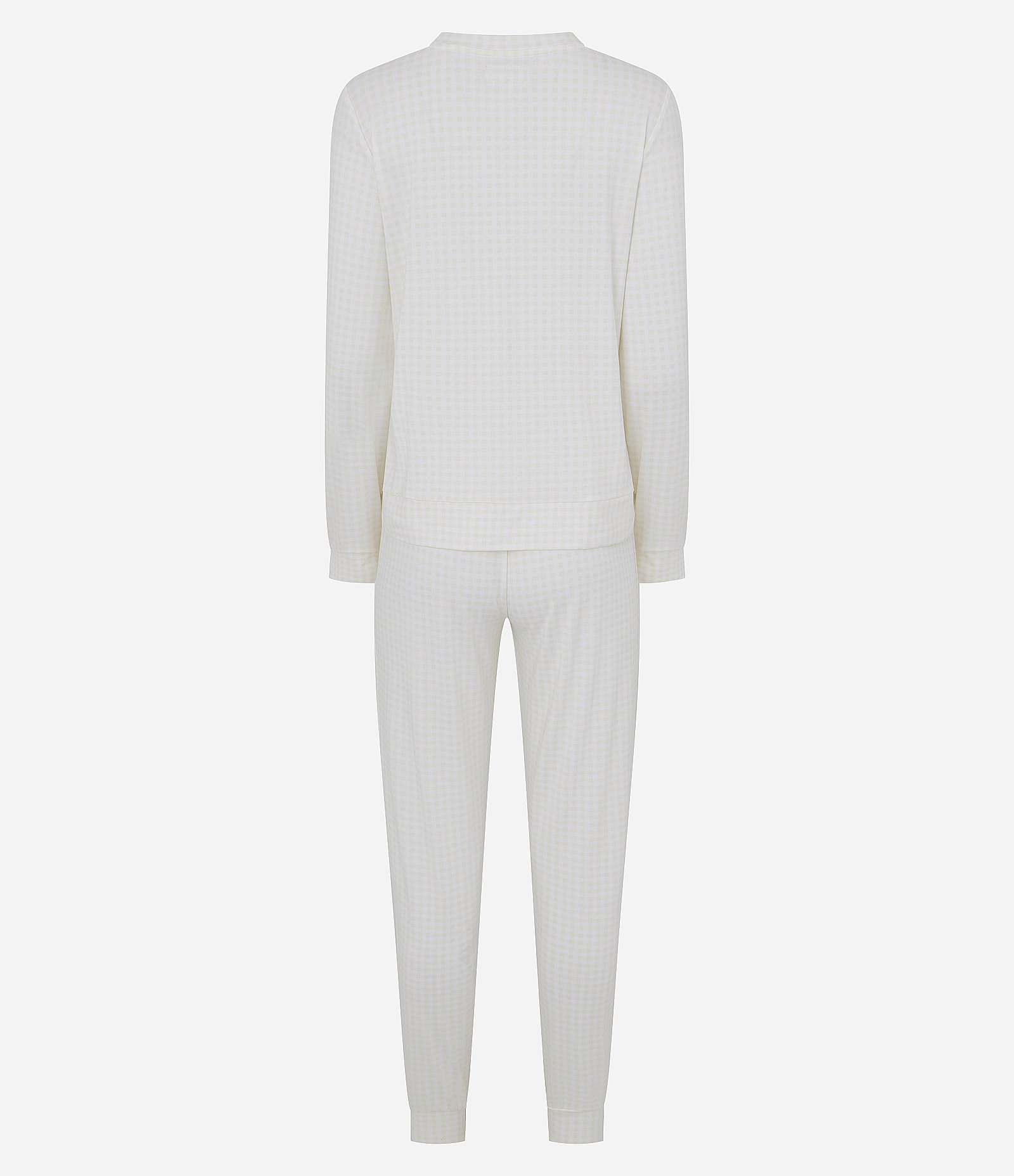 Pijama Longo Peach Touch com Estampa Xadrez Amarelo 5