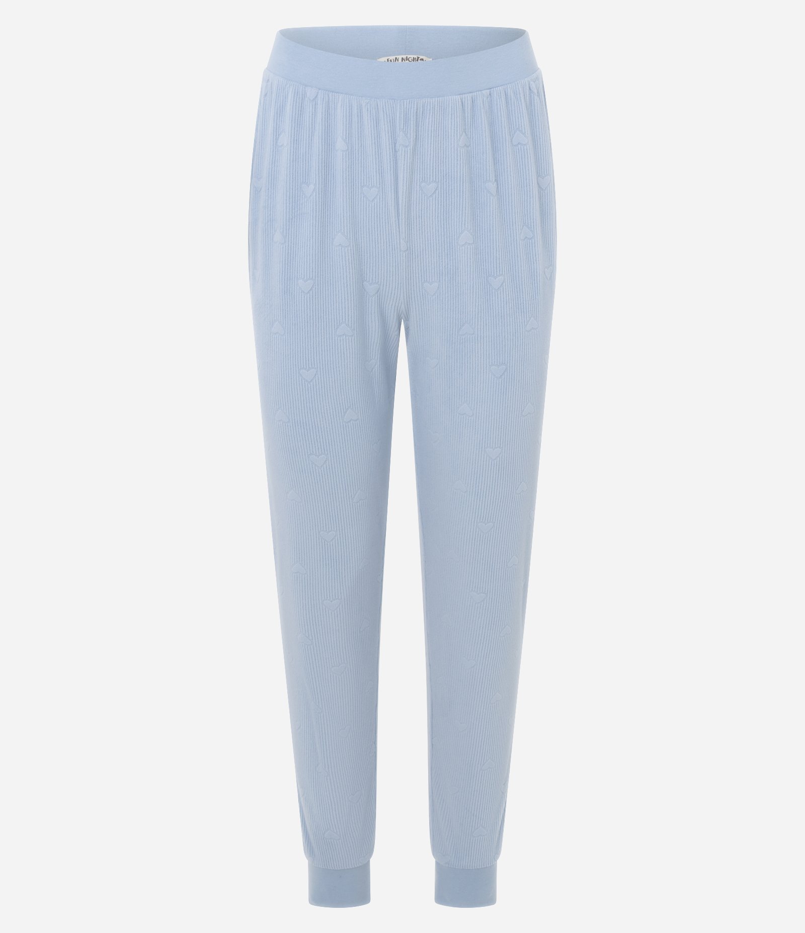 Pijama Longo em Plush com Textura de Corações Azul 4