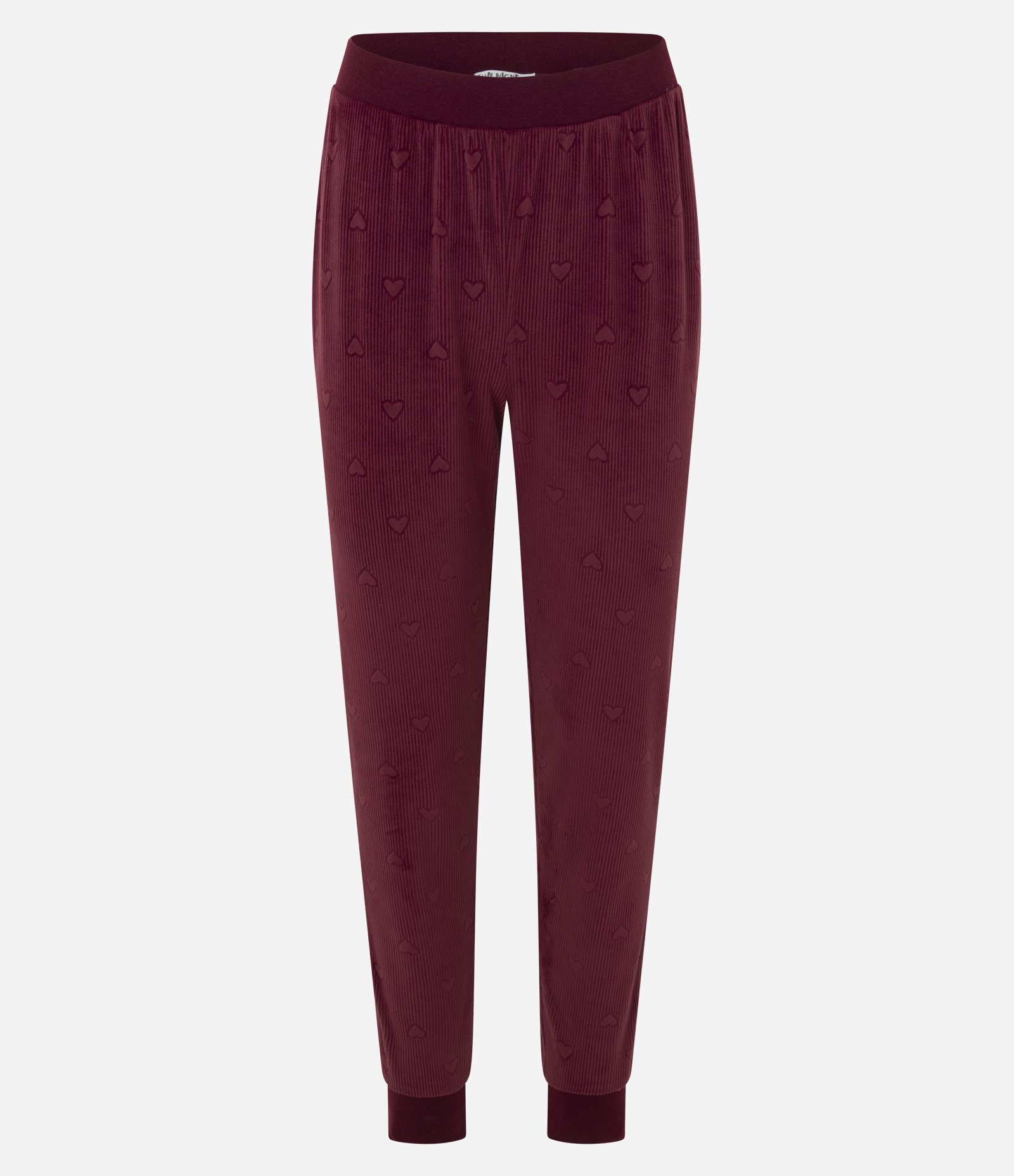 Pijama Longo em Plush com Textura de Corações e Canelado Vermelho 7