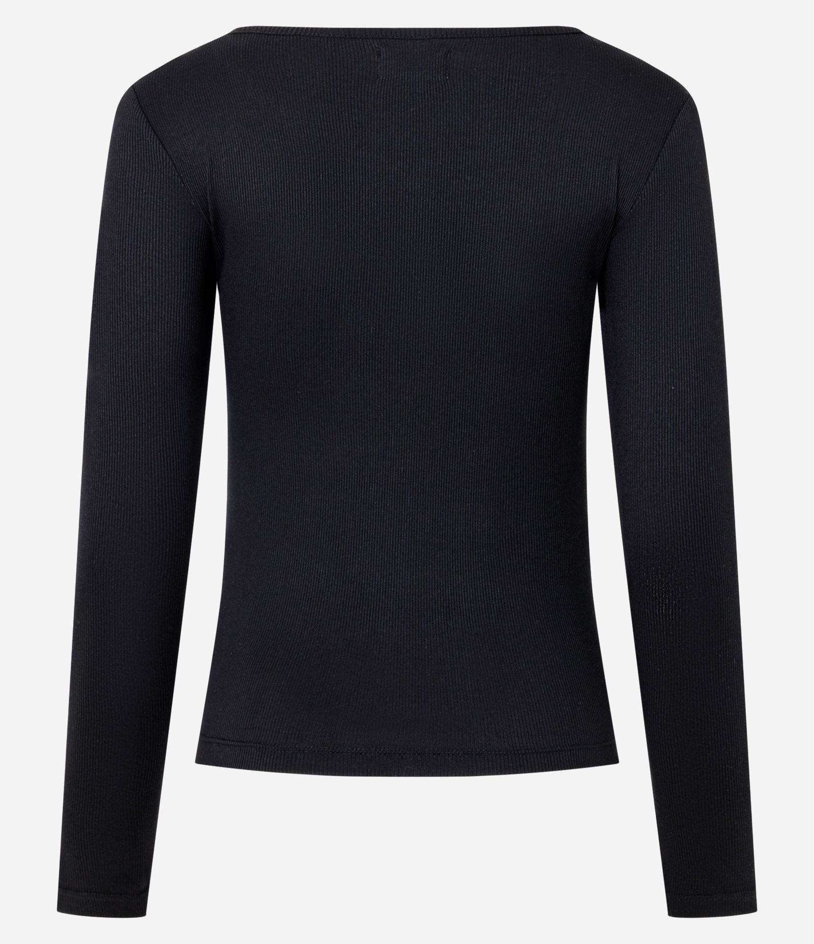 Blusa Pijama Canelada com Botões na Gola Redonda Preto 6