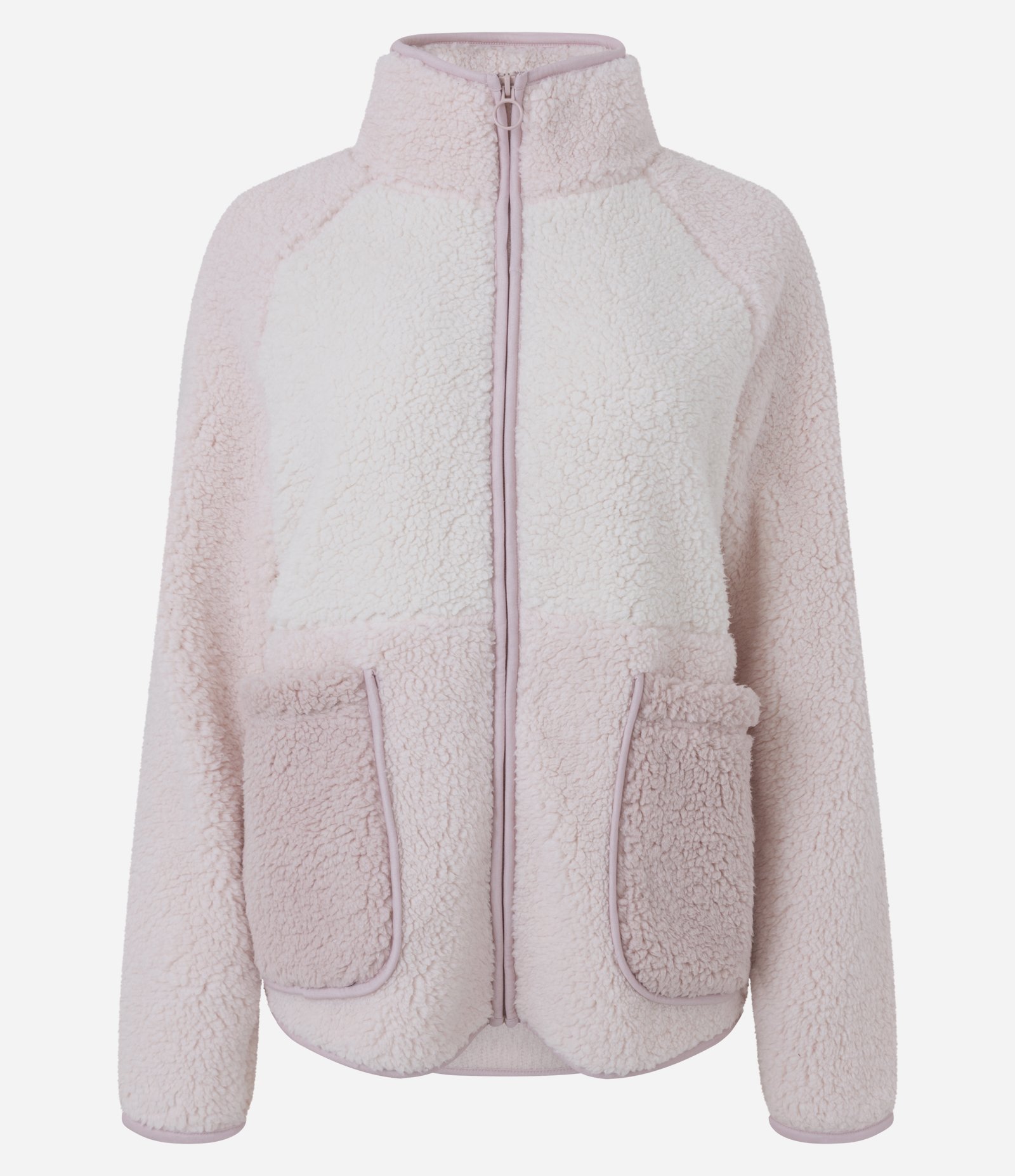 Robe em Sherpa com Zíper e Blocos de Cor Rosa 5