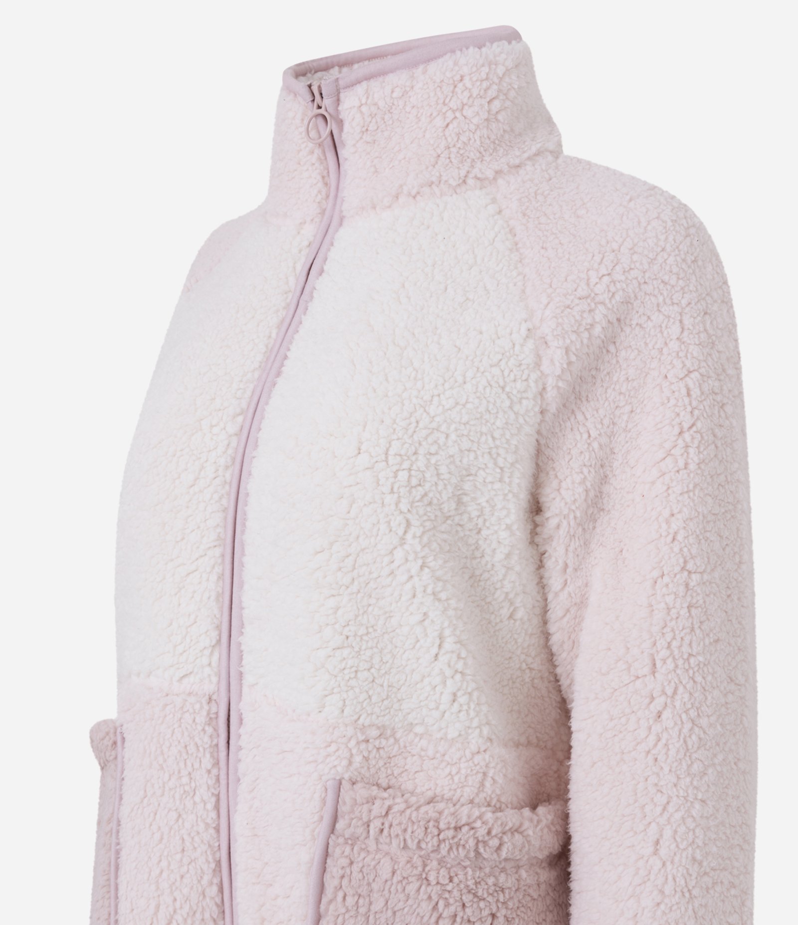 Robe em Sherpa com Zíper e Blocos de Cor Rosa 6