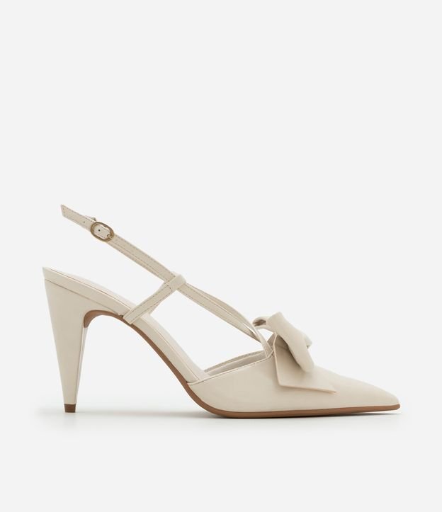 Sapato Slingack com Maxi Laço e Salto Cone