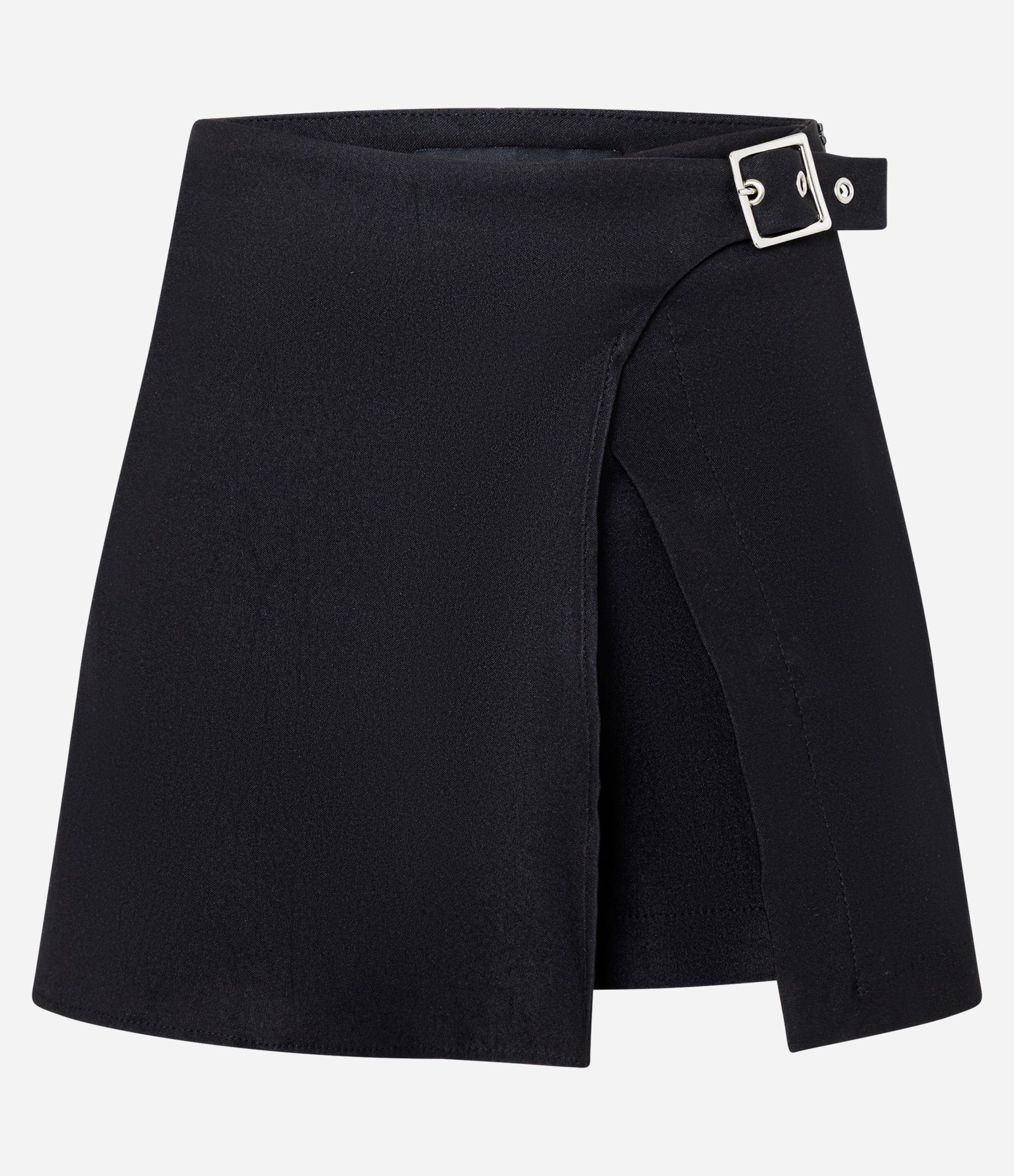 Short Saia em Bengaline com Fivela Lateral Preto 1