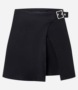 Short Saia em Bengaline com Fivela Lateral