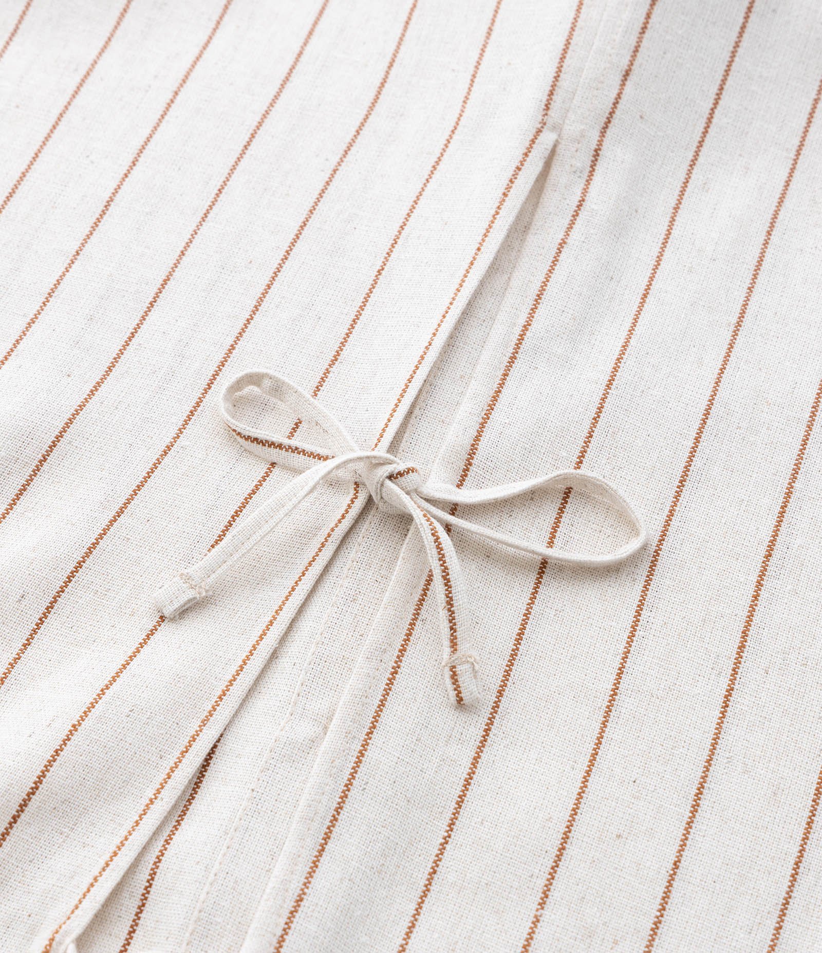 Camisa em Viscolinho Listrada com Lacinhos nas Costas Curve & Plus Size Off White 8