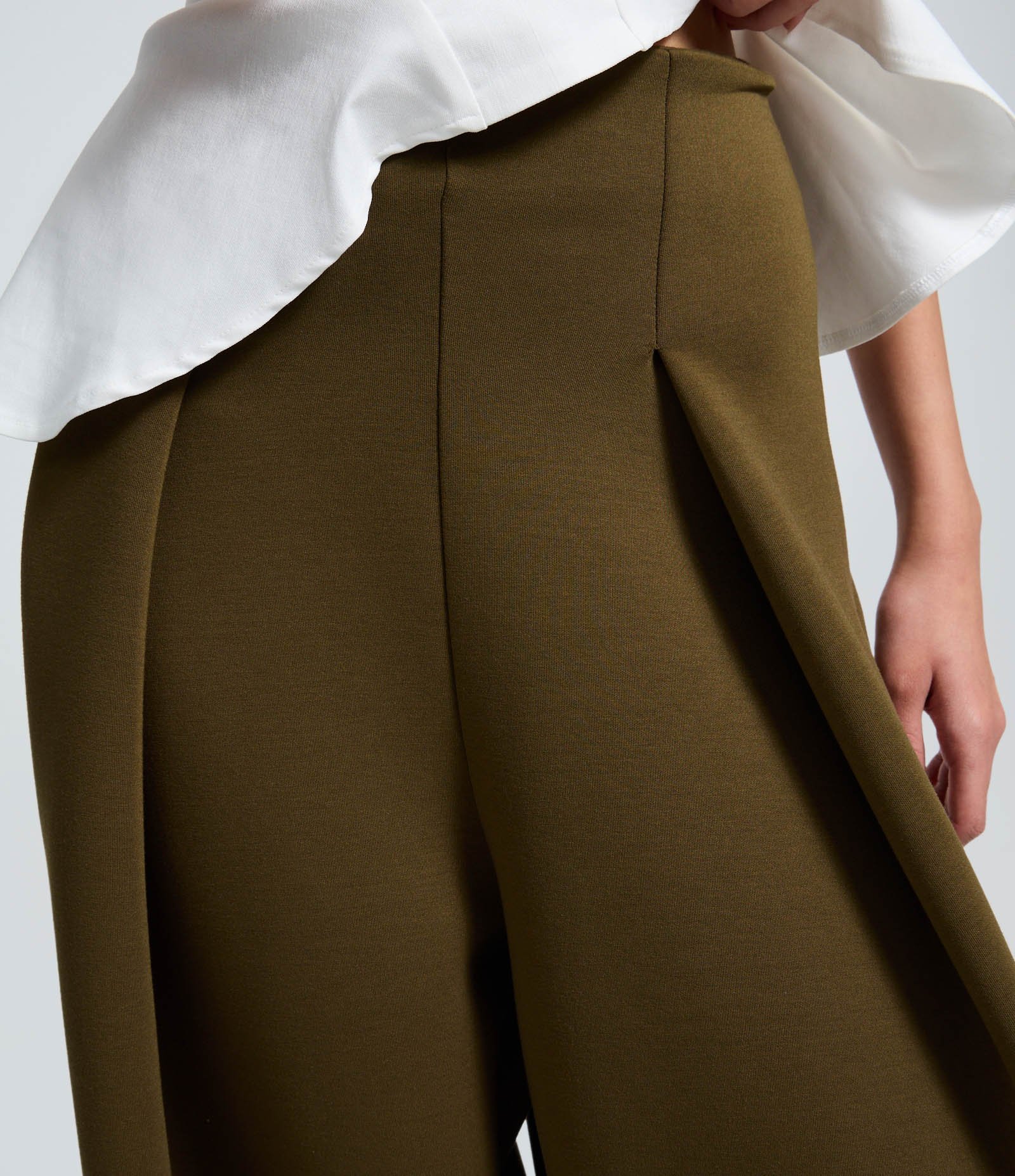 Calça Barrel em Moletom com Pregas Verde 4