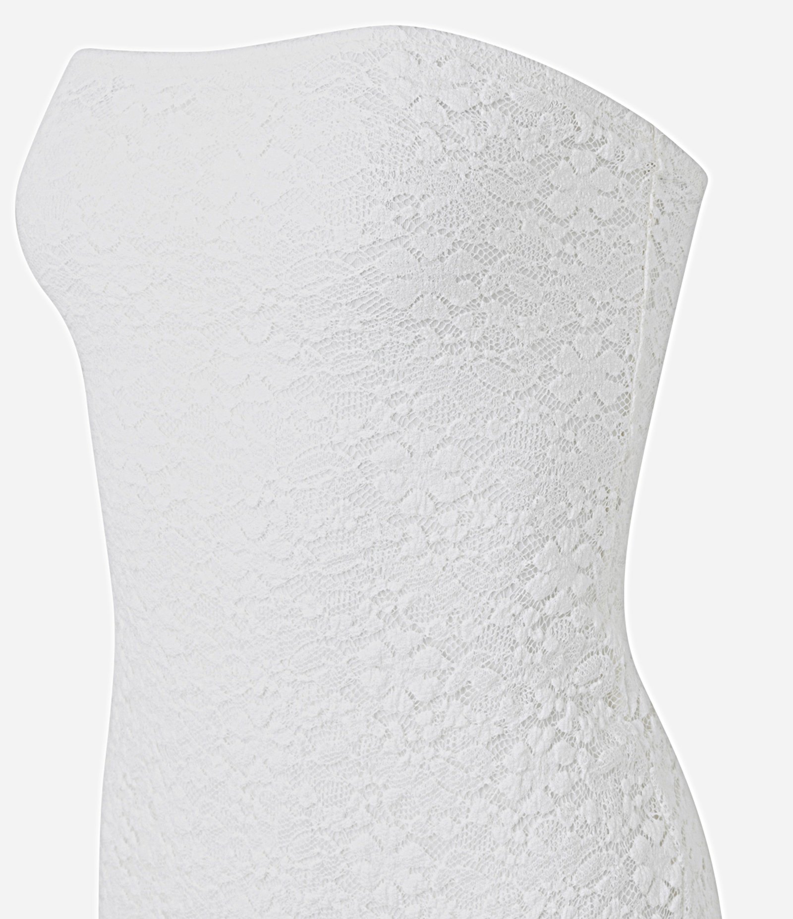 Vestido Tomara que Caia em Renda com Babado Assimétrico Branco 5