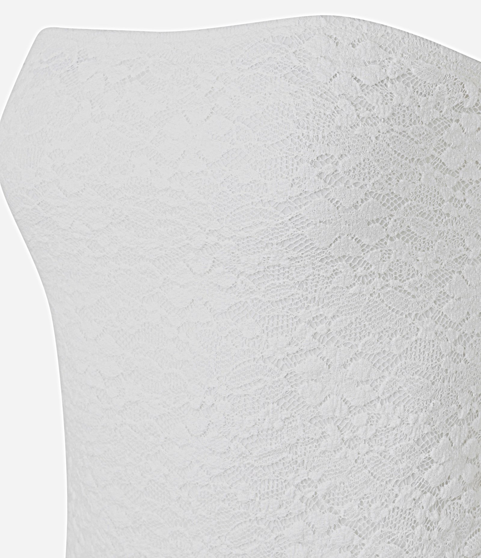 Vestido Tomara que Caia em Renda com Babado Assimétrico Branco 6