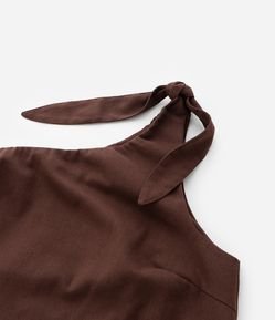 Blusa Ombro Único em Viscolinho com Nó na Alça Curve & Plus Size