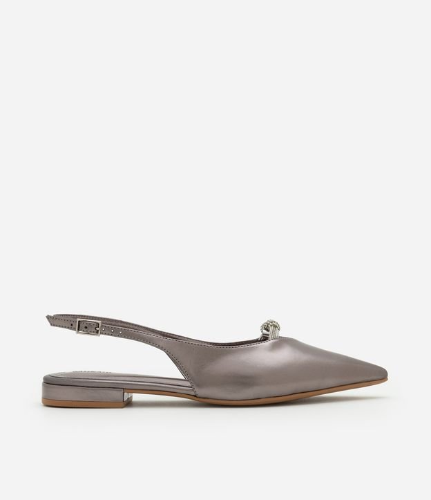 Sapatilha Slingback com Nó de Strass